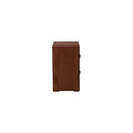 Buro Noruega de 3 piezas en chapa de okumé, con superficie de madera y diseño elegante, en color mandarín.