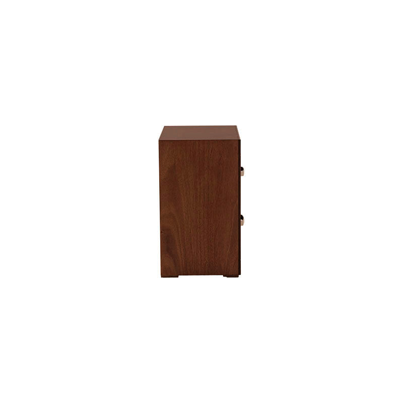 Buró Noruega de madera de chapa de okume en color mandarina, con dimensiones de 65x70x40 cm, deurope.com.mx