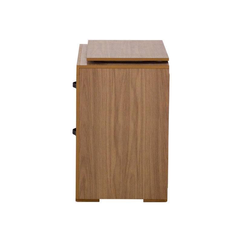 Buró Allure de Deurope en MDF melamina marrón, con frente de 60 cm y altura de 59 cm, diseño moderno y funcional.