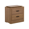 Buró Allure de madera MDF en color marrón, con frente de 60 cm y altura de 59 cm, estilo moderno y funcional.