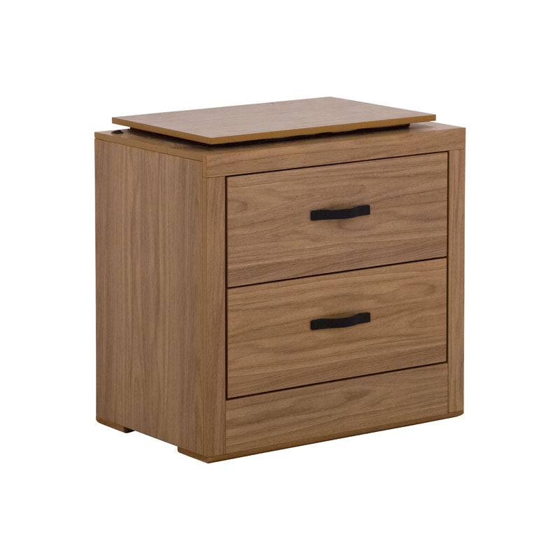 Buró Allure de madera MDF en color marrón, con frente de 60 cm y altura de 59 cm, estilo moderno y funcional.