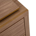 Buró Allure de color marrón, hecho de MDF y melamina, con diseño moderno y superficie lisa, de 60 cm de ancho y 59 cm de alto.