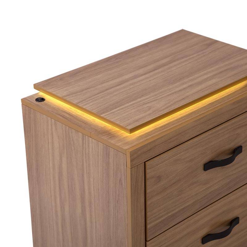 Buró Allure de color marrón de melamina con frente de 60 cm y altura de 59 cm, hecho en MDF, diseño moderno y funcional.