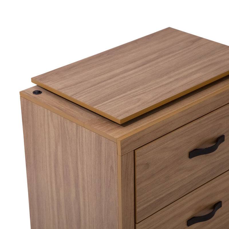 Buró Allure de color marrón de madera MDF con acabado en melamina, frente de 60 cm y altura de 59 cm en estilo moderno.