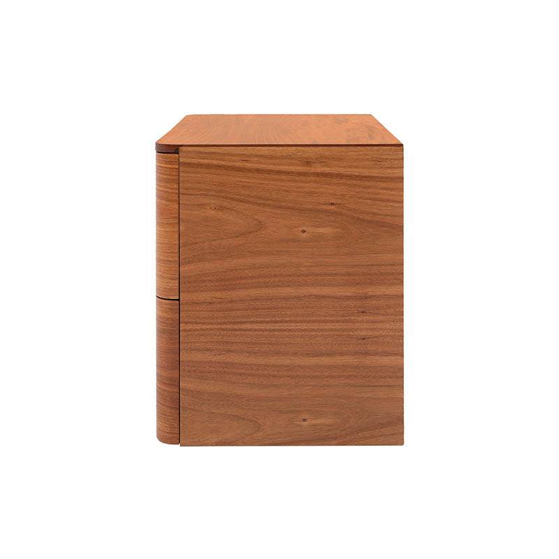 Buró Arezzo de madera industrializada en chapa de tzalam, claro, con dimensiones de 60x39x60 cm, estilo moderno y elegante