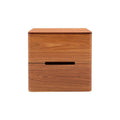 Buro de recámara Arezzo de 3 piezas en madera industrializada de tono natural claro, con diseño moderno y compacto.