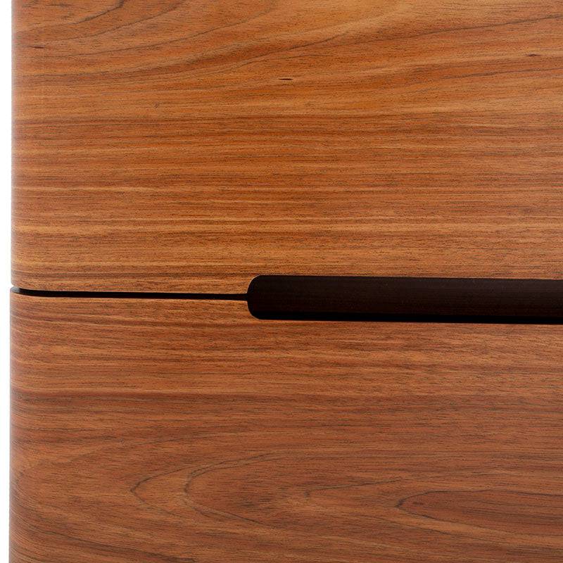 Buró Arezzo de madera industrializada con chapa de tzalam en acabado natural claro, 60x60x39 cm, estilo moderno y elegante