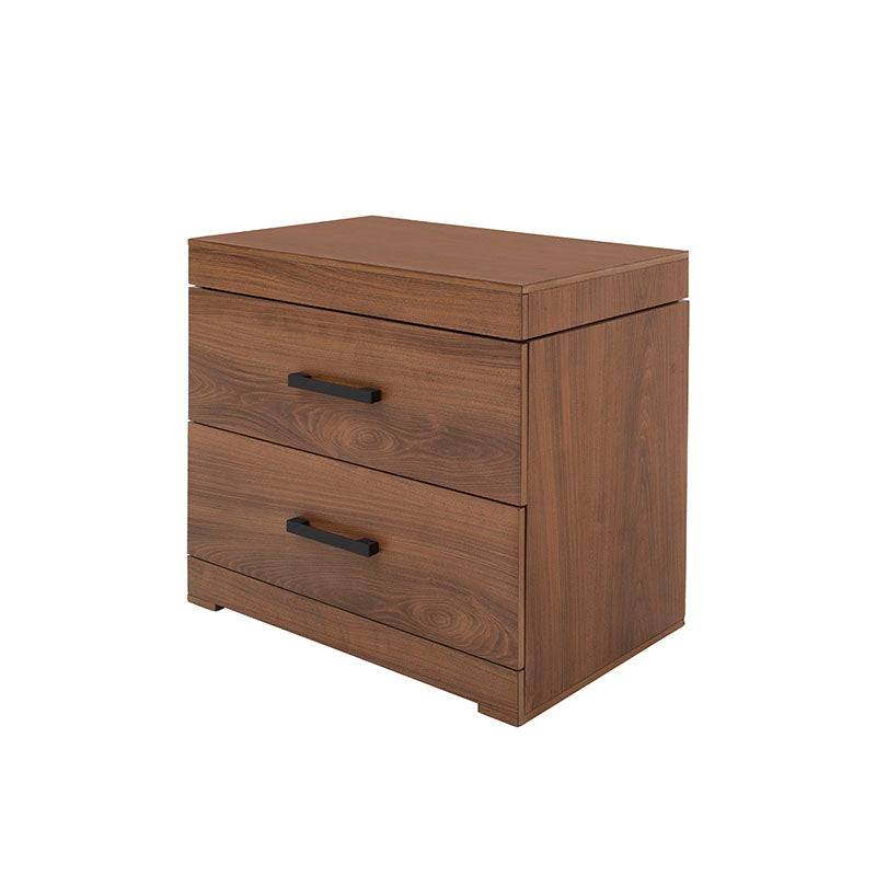 Buro de madera Alejandria de 60 cm de ancho, estilo industrial con chapa de nogal, en acabado en madera oscura.