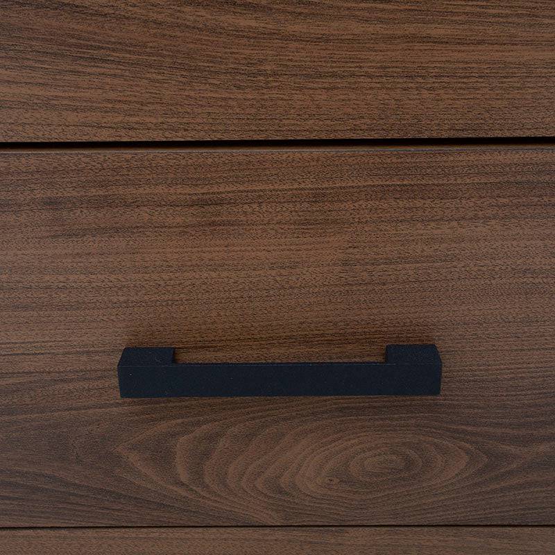 Buró de madera Alejandría de estilo industrial con chapa de nogal, frente de 60 cm, alto 58 cm, fondo 39 cm.