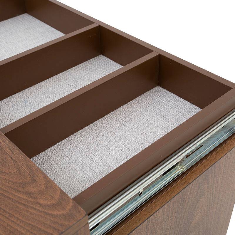 Buro de madera Alejandría de Deurope con chapa de nogal americano, superficie de 60 cm, diseño industrial y elegante.