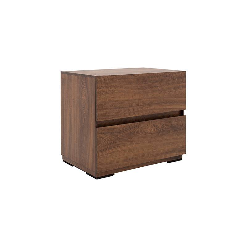 Buró Kenia de madera industrializada en color nogal con superficie de melamina, frente de 60 cm, alto 54 cm y fondo 40 cm