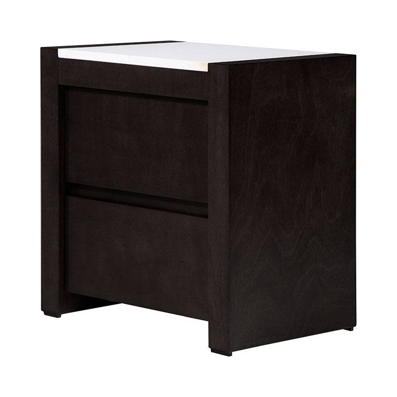 Buró de madera color tabaco con chapa de caoba y placa de mármol, tamaño 60x60x40 cm, estilo moderno de Deurope.