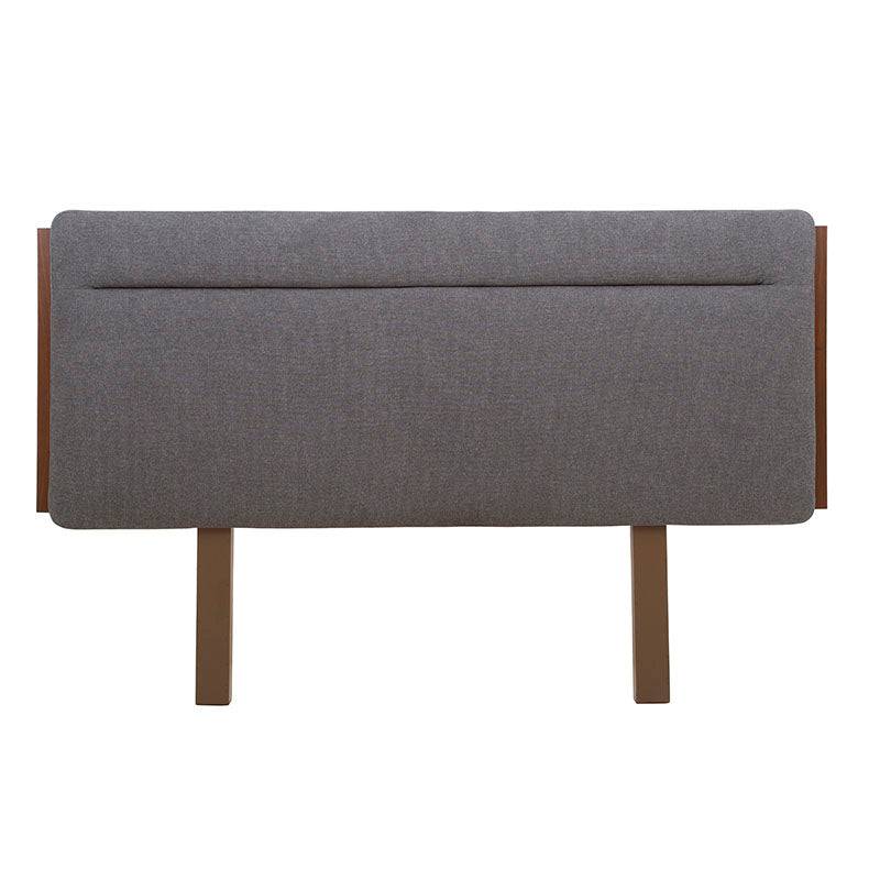 Cabecera Atenea de Deurope en madera industrializada con chapa de nogal y tapiz de tejido plano en color gris oscuro, 210x140 cm.