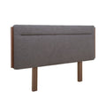 Cabecera Atenea de Deurope en color gris oscuro, madera industrializada, chapa de nogal y tapizado en tejido plano, 210x140 cm.
