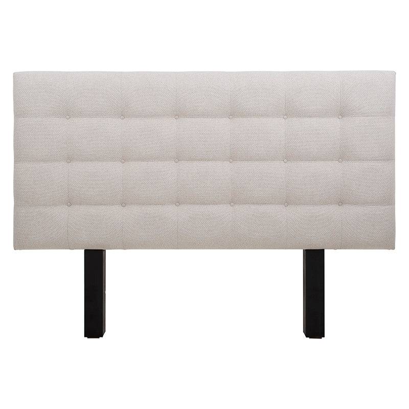 Cabecera Kenia beige de tapiz de tela, con diseño plano y tamaño de 210x150 cm, para habitación moderna.