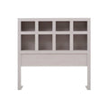 Cabecera Picasso de madera industrial gris claro, diseño moderno para cama doble, tamaño 142x140 cm, en un estilo elegante y contemporáneo.