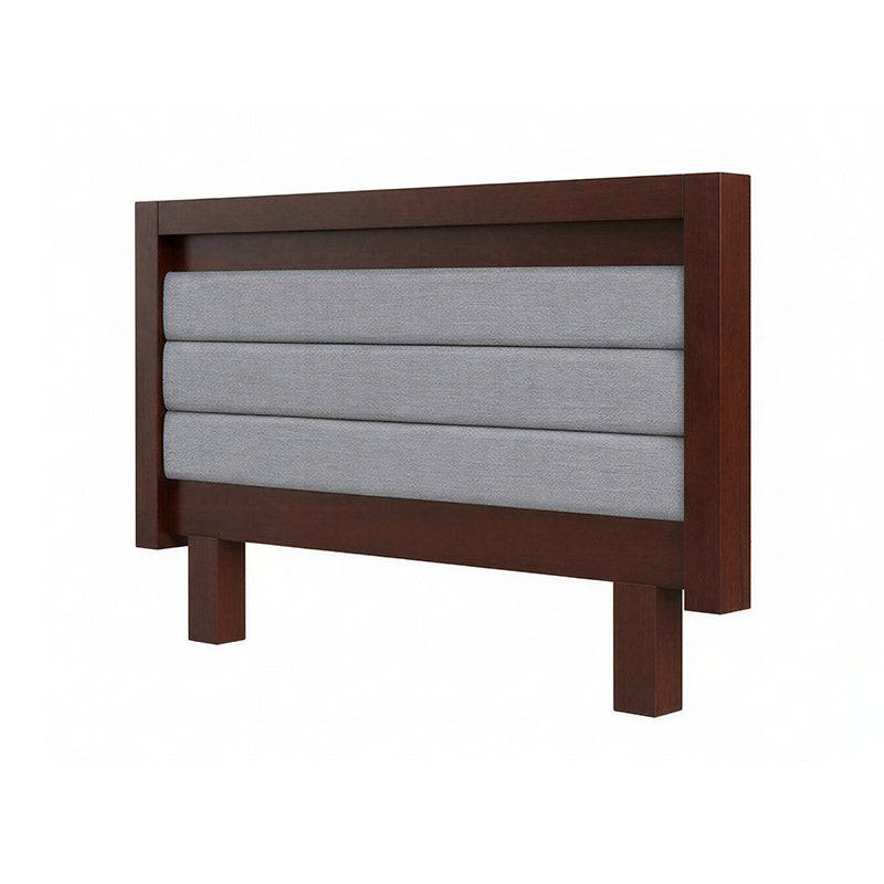 Cabecera Paris de madera oscura para cama doble, diseño elegante y moderna en color marrón oscuro.