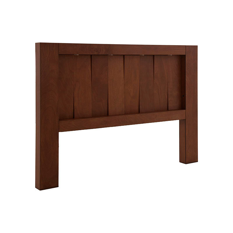 Cabecera de recámara Noruega de 3 piezas en chapa de okumé, color mandarina, con dimensiones de 210 cm de ancho.