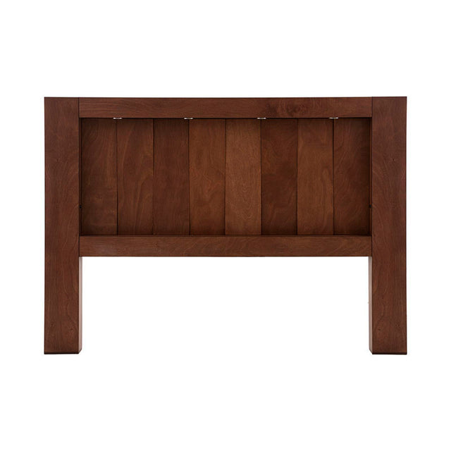Cabecera de recámara Noruega de 3 piezas, en chapa de okumé, color mandarina, con medidas de 210 cm de ancho y 150 cm de alto