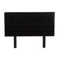 Cabecera Lazy de tapiz negro de 110 cm de ancho y 150 cm de alto, con diseño simple y elegante para dormitorio.