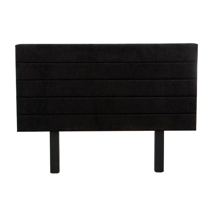 Cabecera Lazy de tapiz negro de 110 cm de ancho y 150 cm de alto, con diseño simple y elegante para dormitorio.