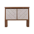 Cabecera Alejandría de Deurope en madera industrializada y tapiz beige, con diseño elegante y tamaño 200 cm de alto.
