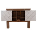 Cabecera Alejandría de Deurope en madera nogal beige con tapiz en tela, 200 cm de ancho, estilo industrial.