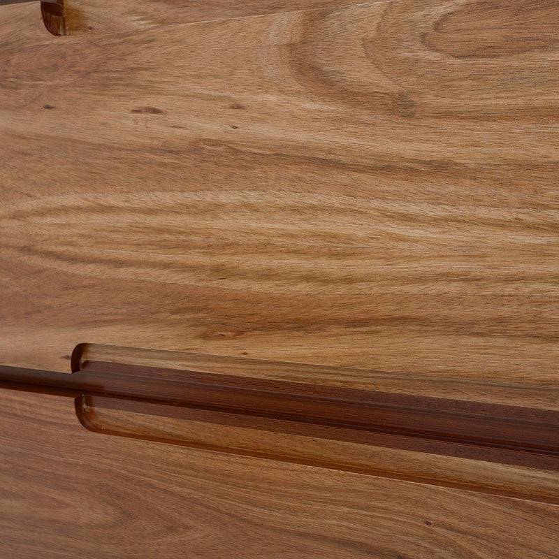 Cabecera Arezzo de madera de nogal con chapa, 201 cm de ancho, 151 cm de alto y 20 cm de fondo, para cama moderna.
