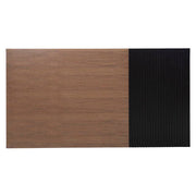 Cabecera Jess de madera de pino con acabado en nogal negro, tamaño 146x120 cm, con diseño elegante y moderno.