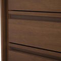 Cajonera Palta de Deurope en madera MDF con acabado natural claro, frente y vista lateral, 80 cm de ancho y 120 cm de alto