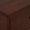 Cajonera Bourbon de madera de pino estufada en color café, con cinco cajones y dimensiones de 76x108x41 cm.