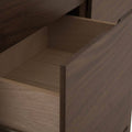 Cajonera Loretta de madera oscura, mueble de almacenamiento con varias gavetas, estilo moderno y funcional para el hogar.