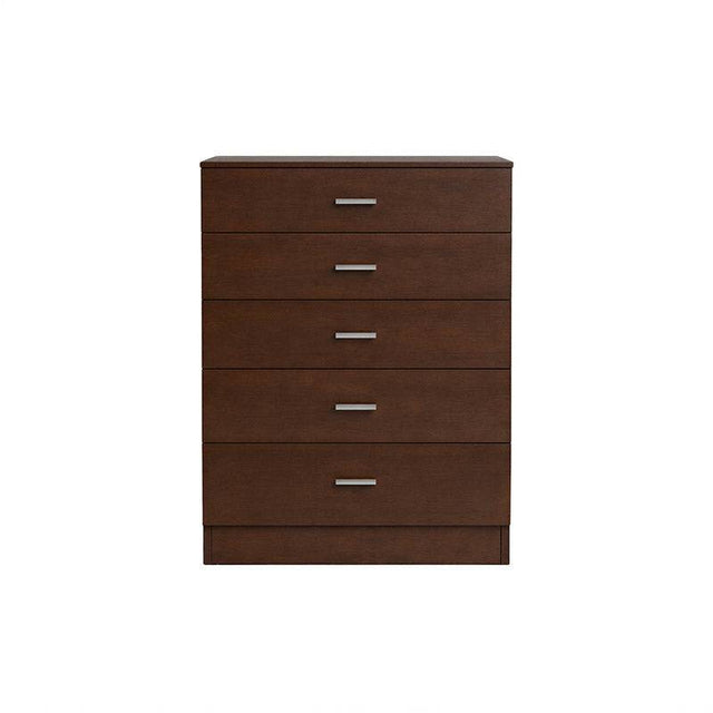 Cajonera Paris de madera oscura de deurope.com.mx, mueble de almacenamiento con varias gavetas modernas.