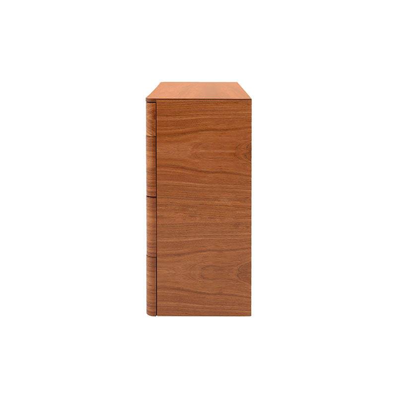 Cajonera Arezzo deupeore con chapa de tzalam natural claro, frente de 110 cm, altura de 100 cm y fondo de 45 cm.