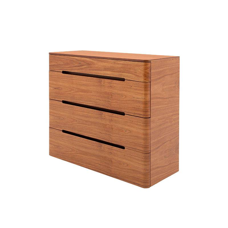 Cajonera Arezzo deurope.com.mx en chapa de tzalam natural claro, con 3 cajones y dimensiones 110x100x45 cm, frente visible.