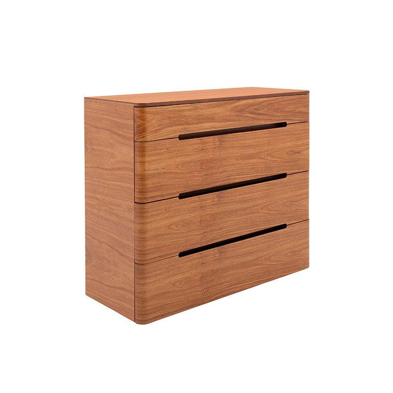 Cajonera Arezzo de deurope.com.mx en chapa de tzalam natural claro, con cuatro cajones y dimensiones 110x100x45 cm.