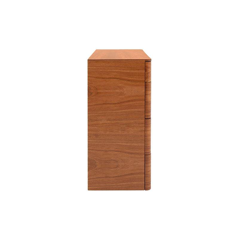 Cajonera Arezzo de Deurope con acabado de chapa de tzalam natural claro, 110 cm de ancho, 100 cm de alto y 45 cm de fondo.