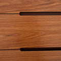 Cajonera Arezzo de cuero de chapa de tzalam en color claro, con 4 cajones y diseño moderno, mide 110x100x45 cm.