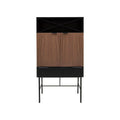 Mueble para bar Jess de madera de pino y nogal negro, con superficie y espacio de almacenamiento, de estilo industrial.