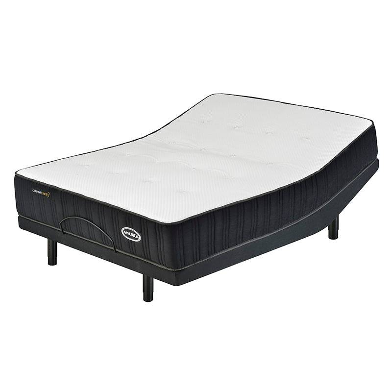 Colchón eléctrico Queen Size América Comfort Rest con base eléctrica y espuma de memoria, visible desde el frente.