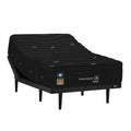 Colchón con base eléctrica Bresso Queen Size de tejidos de punto, tela antiácaros y antibacterial, frente, vista lateral.