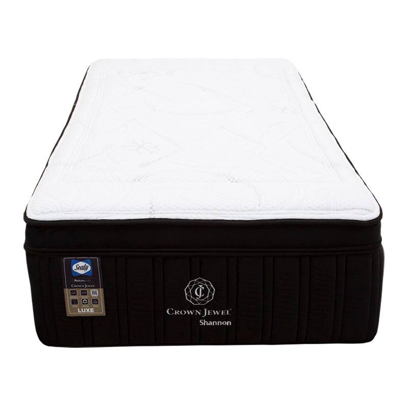 Colchón individual Sealy Shannon de tejidos de punto con tela antiácaros, 100 cm de ancho y 44 cm de alto, en imagen.