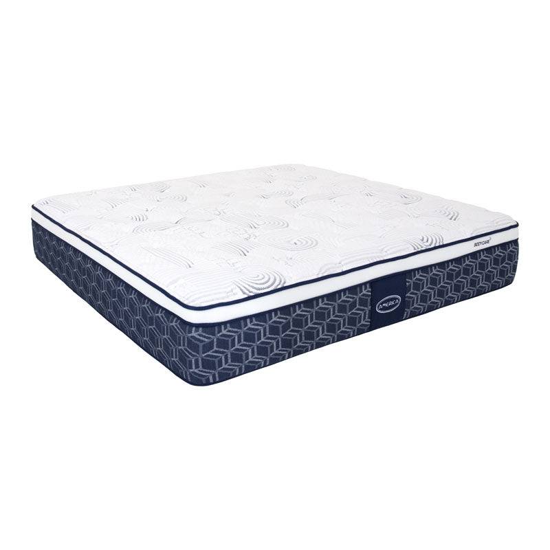 Colchón América Forte King Size de Deurope, vista superior del colchón con superficie acolchada y diseño moderno.