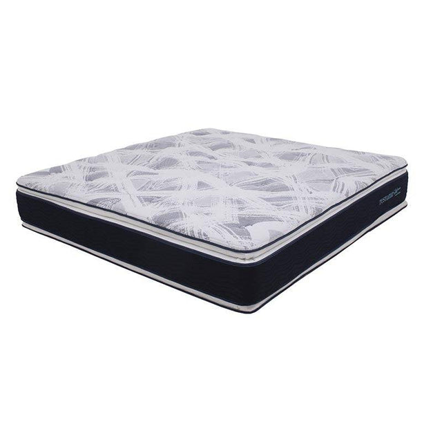 Colchón king size Restonic Winn con funda de tela tafeta hipoalergénica, en color claro, con medidas de 200x190x40 cm.