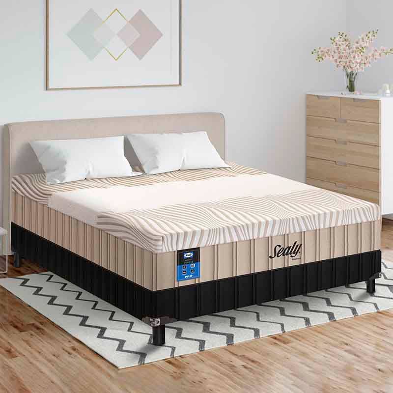 Juego de colchón y box Kamel deurope.com.mx, tejido de punto con tela antiácaros, frente, 100 cm alto, 190 cm fondo.