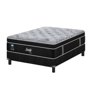 Juego de colchón y box Sealy Arona matrimonial, conjunto de cama con colchón y base en imagen.