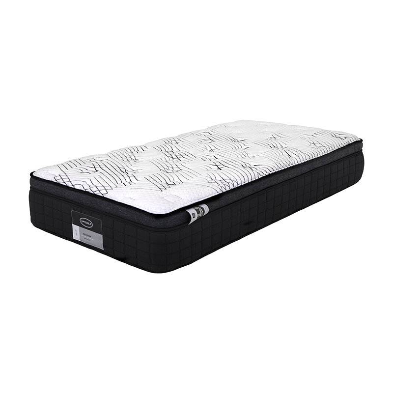 Colchón América Sensor Individual deurope.com.mx, vista superior del colchón de colchonería con textura y diseño blanco.