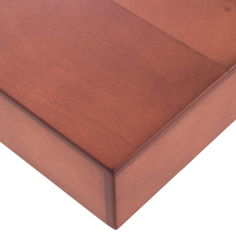 Mesa de comedor Quebec de madera de banak, nogal y chapa de encino y okumé, con superficie de 210 cm de largo y 78 cm de alto.