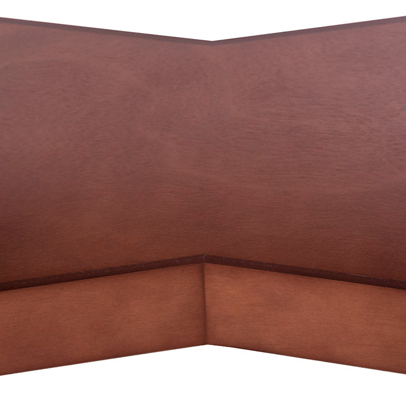 Mesa de comedor Quebec de madera de nogal, chapa de encino y okumé, color café, con dimensiones de 210x78x110 cm.