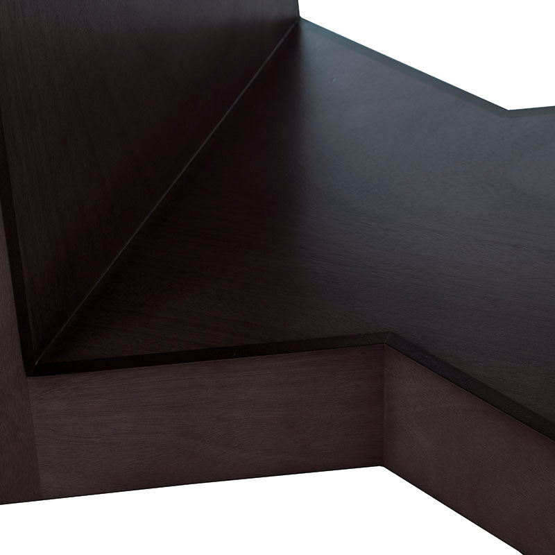 Mesa de comedor Quebec de madera de nogal y chapa de encino y okumé, color café, con dimensiones de 210x78x110 cm.